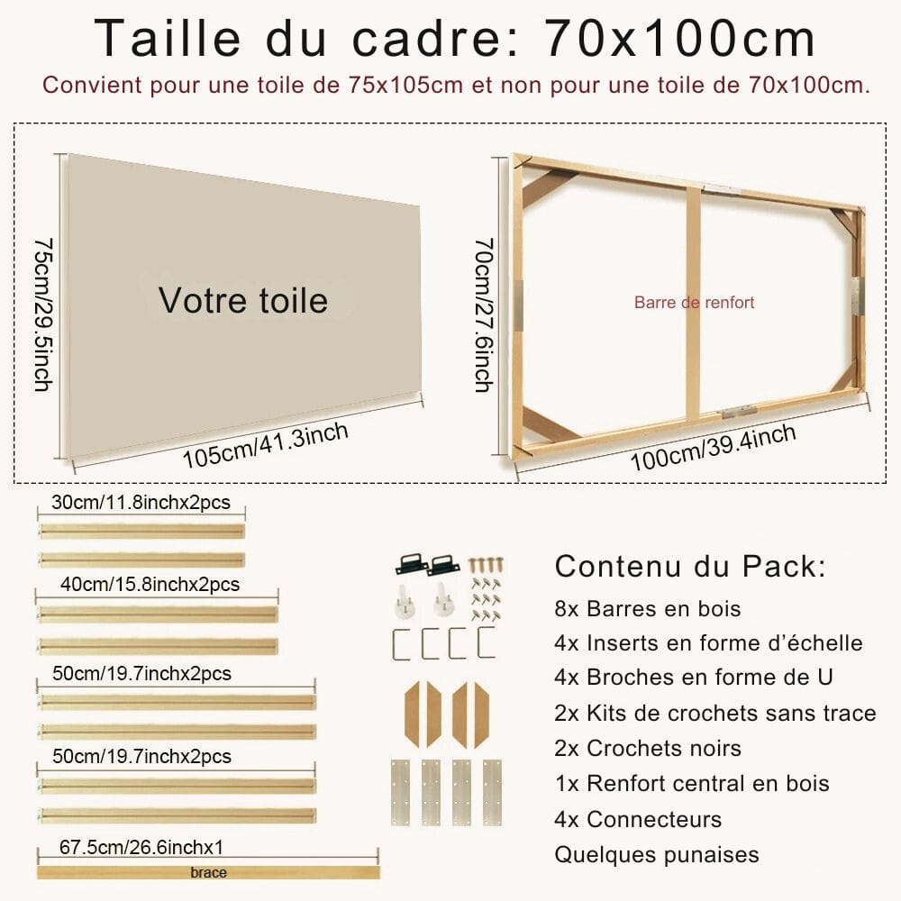 Cadre pour Photo sur Toile 70x100cm