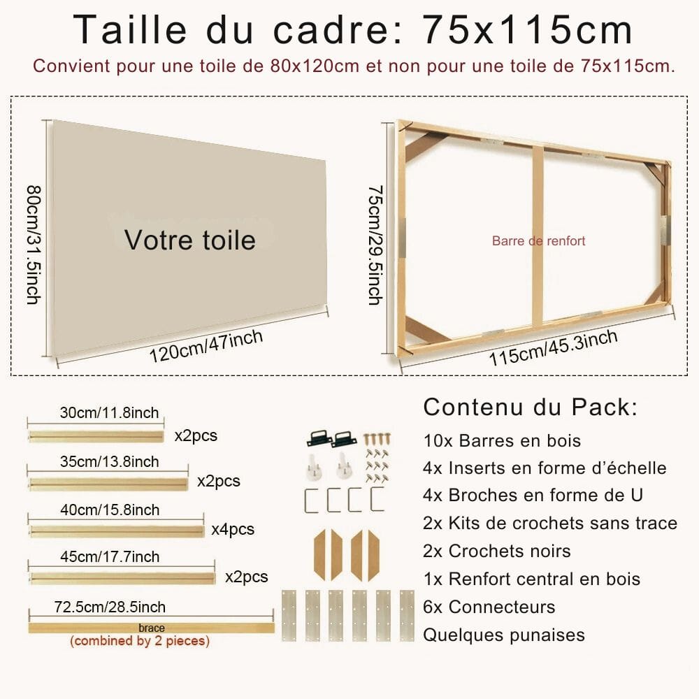 Cadre pour Photo sur Toile 75x115cm