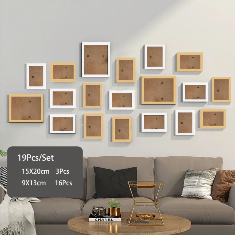 Cadres pour Photos Multiples Cadres Blancs et Bois V2 / Imitation Bois