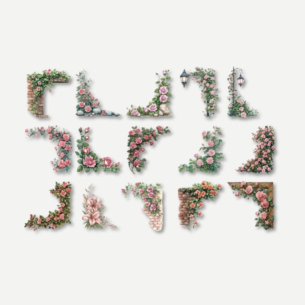 Coin Adhésif Pour Photo Mur Fleuri d'Été