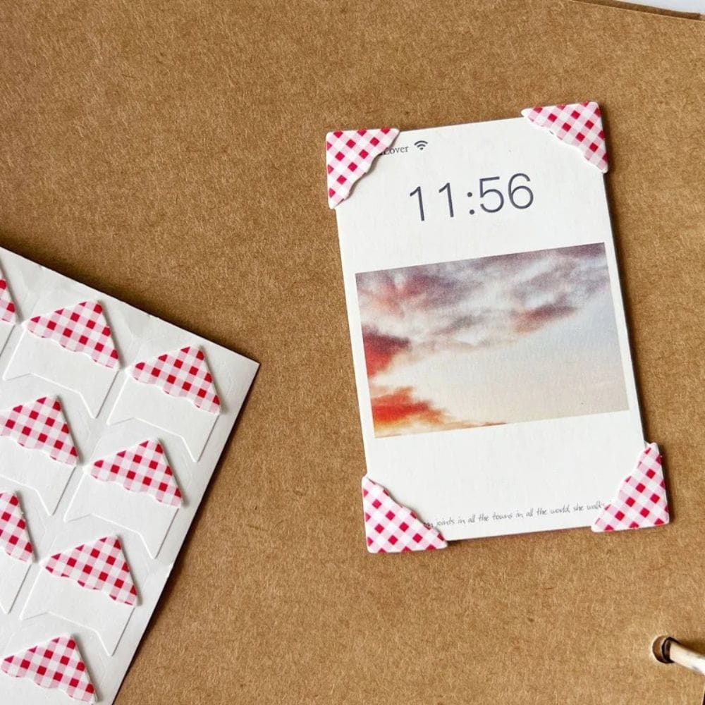 Décoration Coin Photo Anniversaire Rouge à carreaux