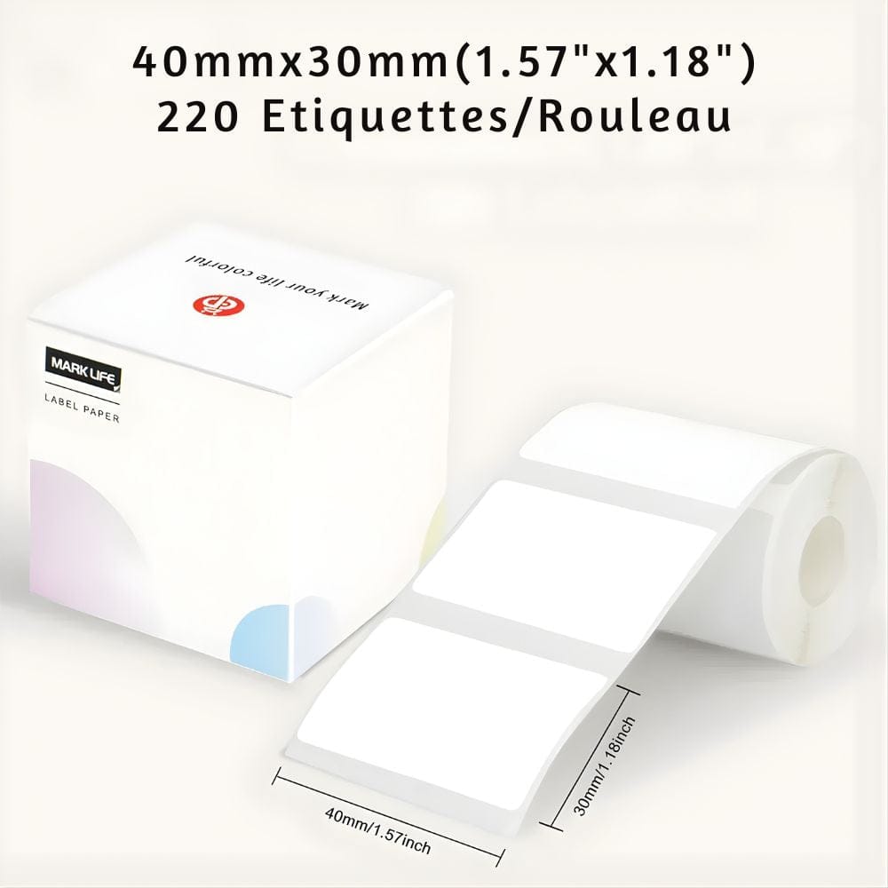 Étiquettes Thermiques Autocollantes 30-50mm Rouleau 1 Rouleau 40/30mm