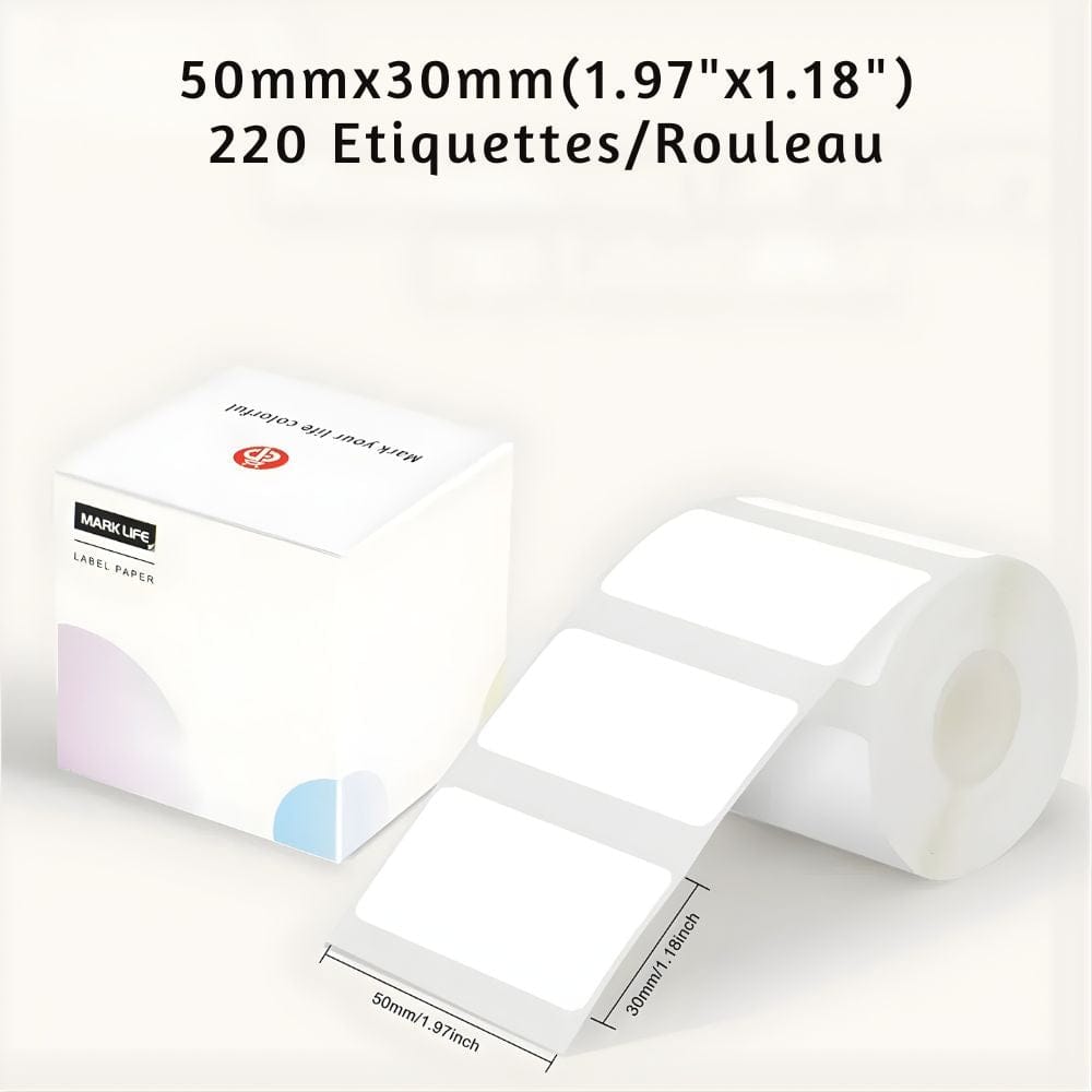 Étiquettes Thermiques Autocollantes 30-50mm Rouleau 1 Rouleau 50/30mm