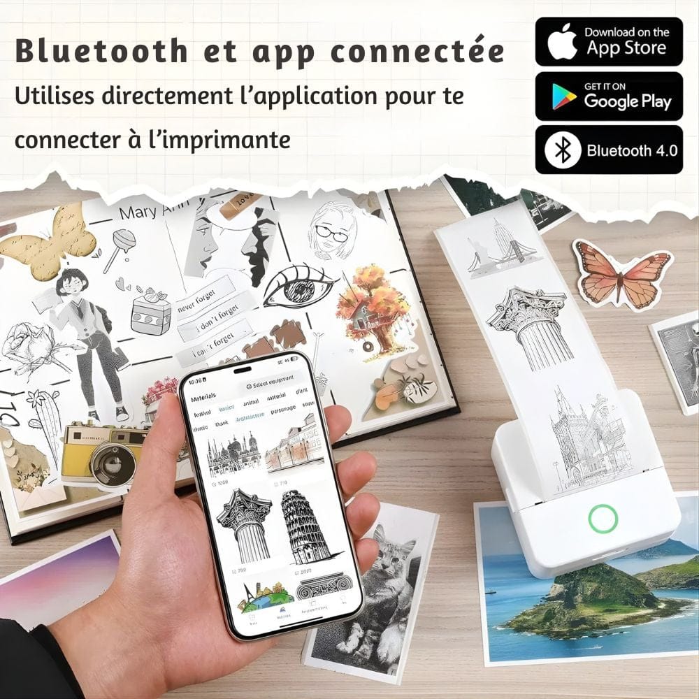 Imprimante Photo Thermique Bluetooth Sans Encre