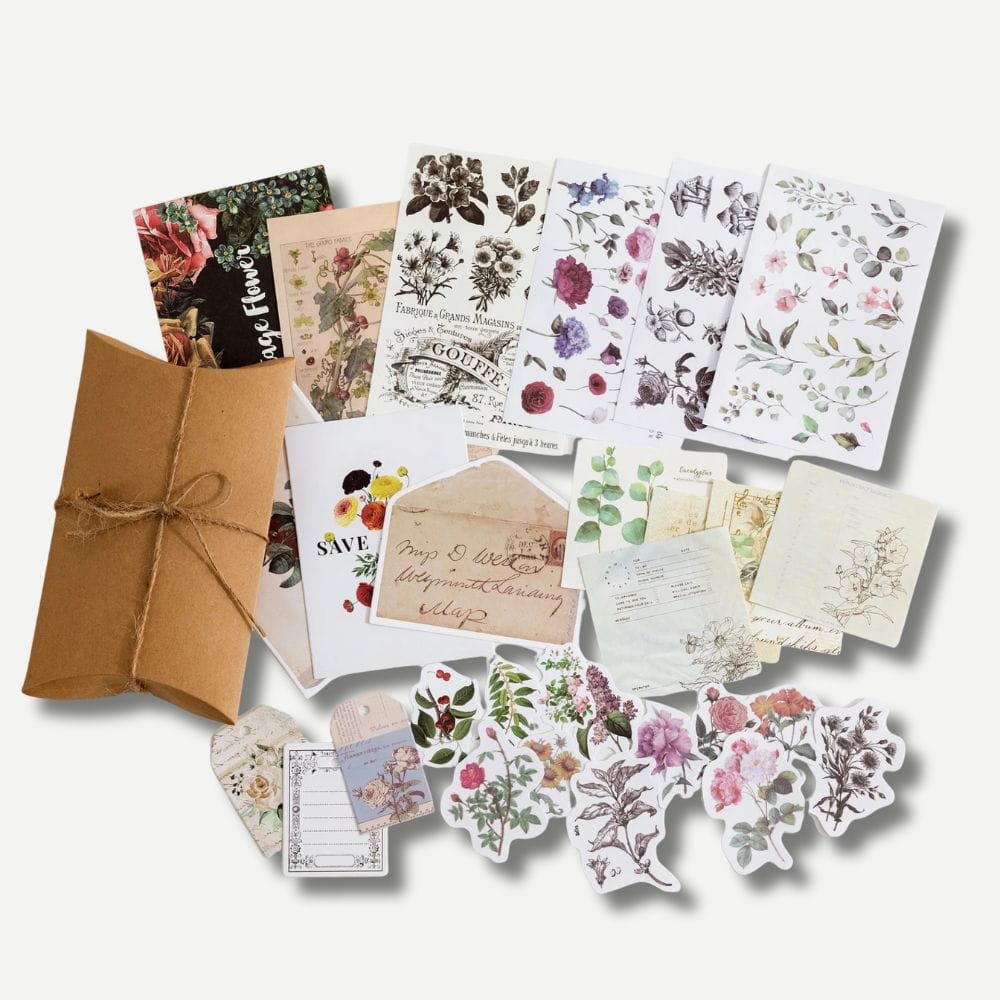 Kit Scrapbooking Vintage Fleurs Poétiques