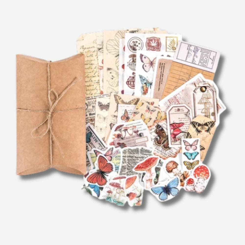 Kit Scrapbooking Vintage Papillons Romantiques