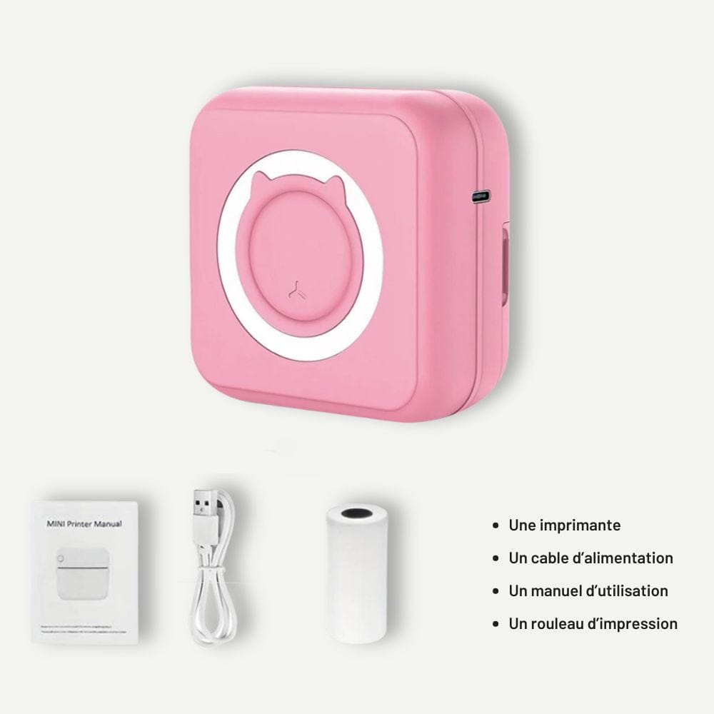 Mini Imprimante Portable Imprimante – Rose pastel
