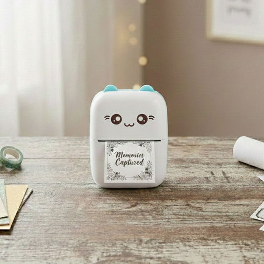 Mini Imprimante Thermique Bluetooth, Design Chat, Sans Encre