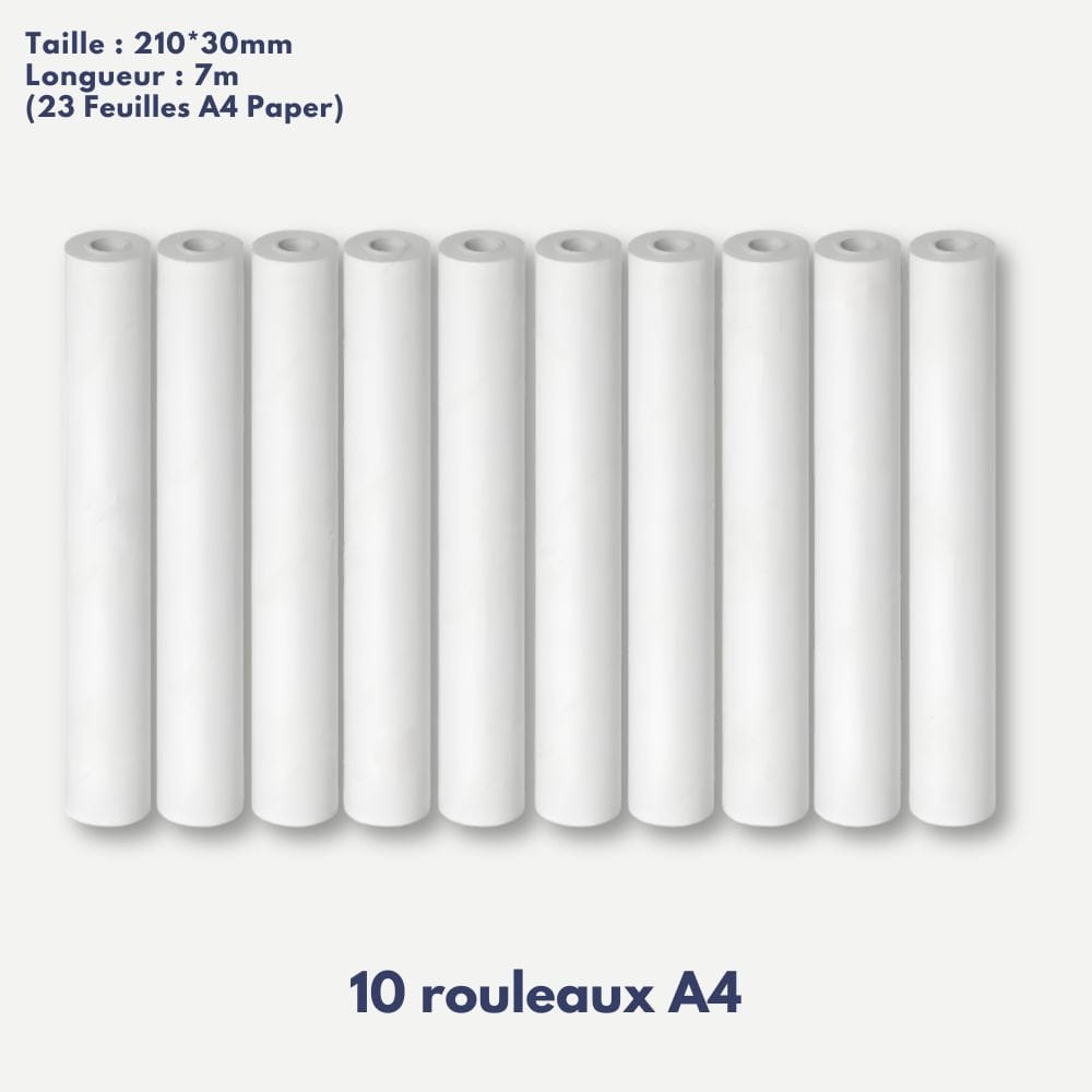 Papier Thermique A4 Rouleau 210mm Sans BPA 10 Rouleaux