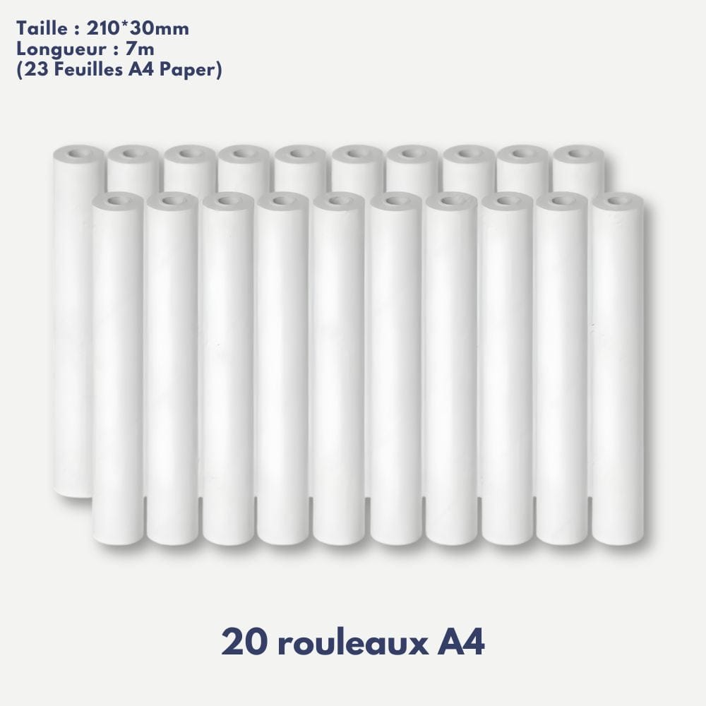 Papier Thermique A4 Rouleau 210mm Sans BPA 20 Rouleaux