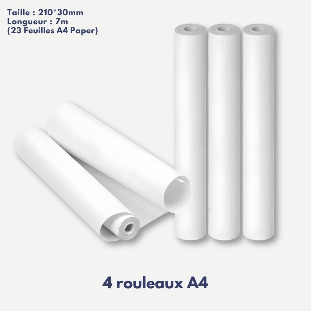 Papier Thermique A4 Rouleau 210mm Sans BPA 4 Rouleaux