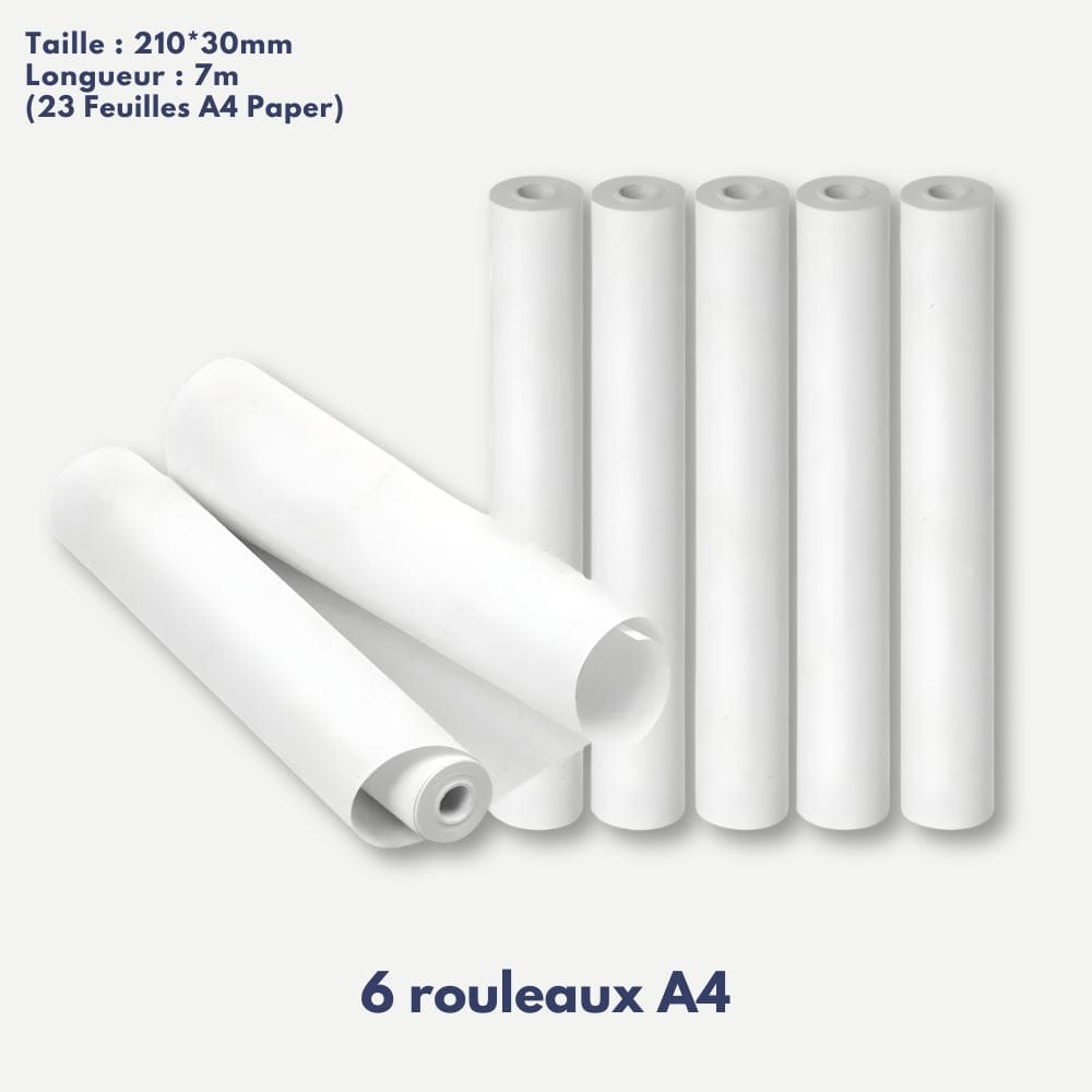Papier Thermique A4 Rouleau 210mm Sans BPA 6 Rouleaux