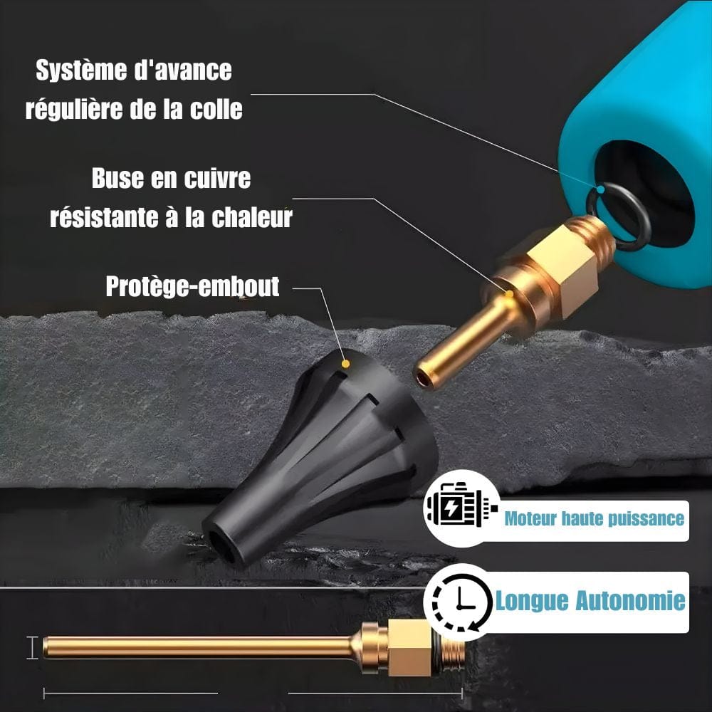 Pistolet à Colle à Batterie 18V – 100W, 10 bâtons inclus
