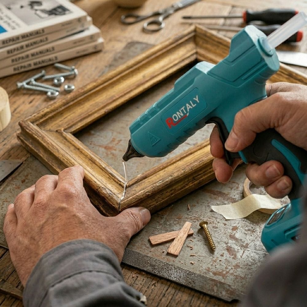 Pistolet à Colle à Batterie 18V – 100W, 10 bâtons inclus