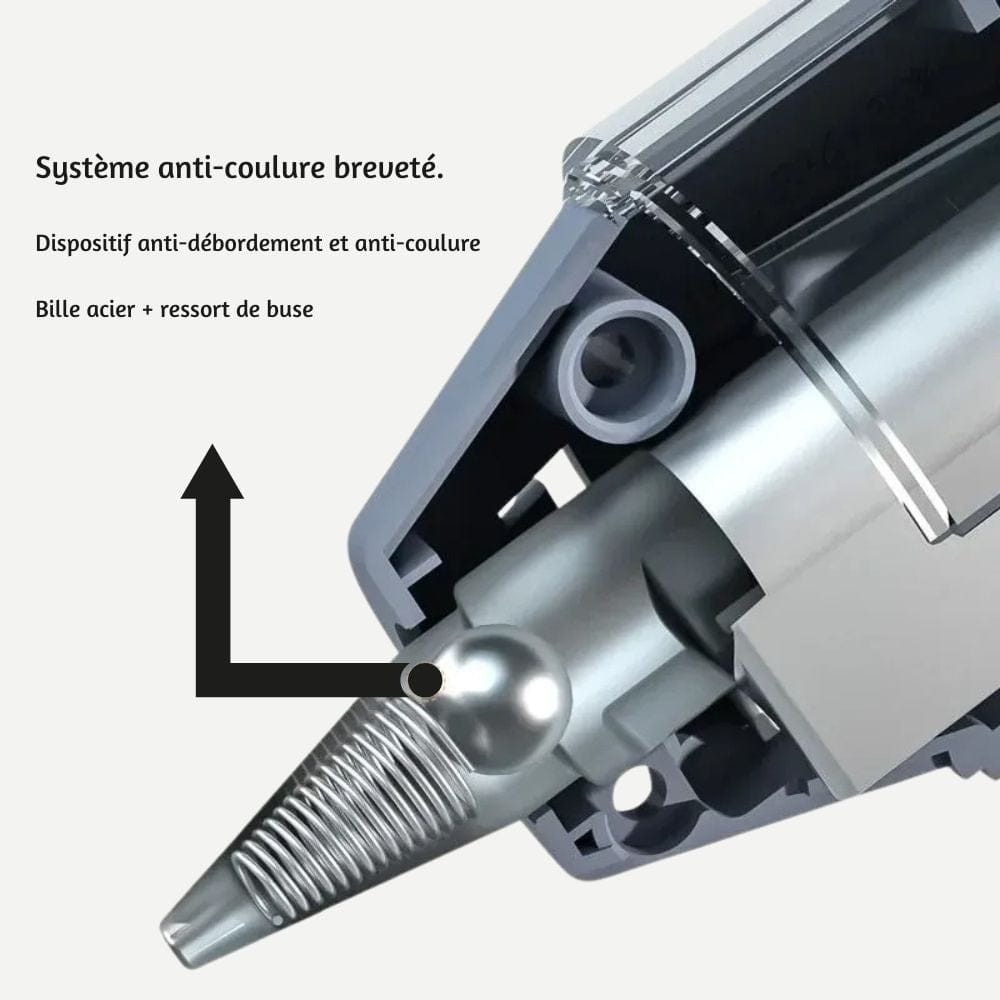Pistolet à Colle Électrique – Valve Anti-fuite, Socle Intégré Pistolet à colle + 10 Bâtons de colle