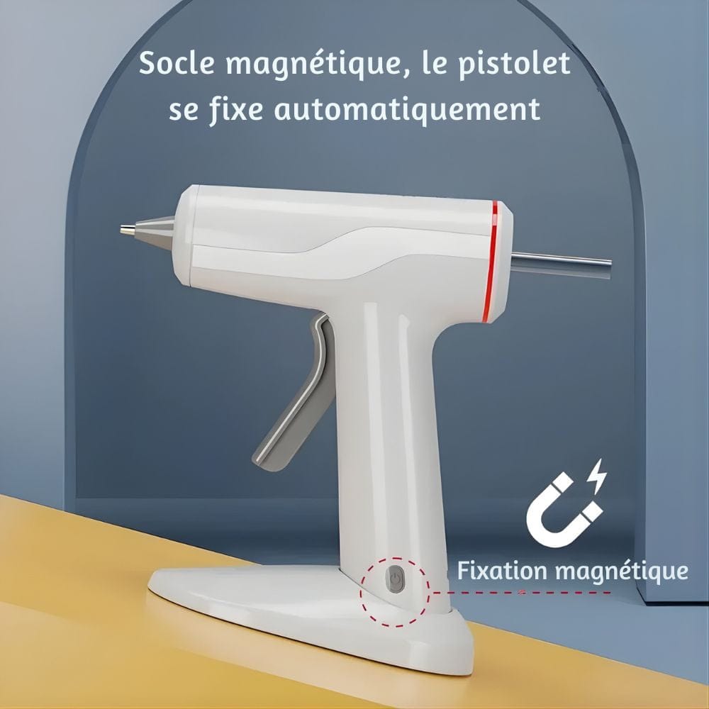 Pistolet à Colle sans Fil – USB Rechargeable, Stand Intégré