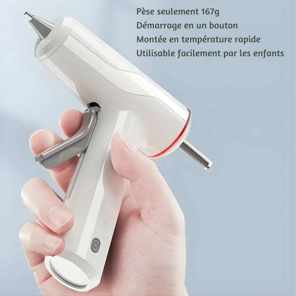 Pistolet à Colle sans Fil – USB Rechargeable, Stand Intégré