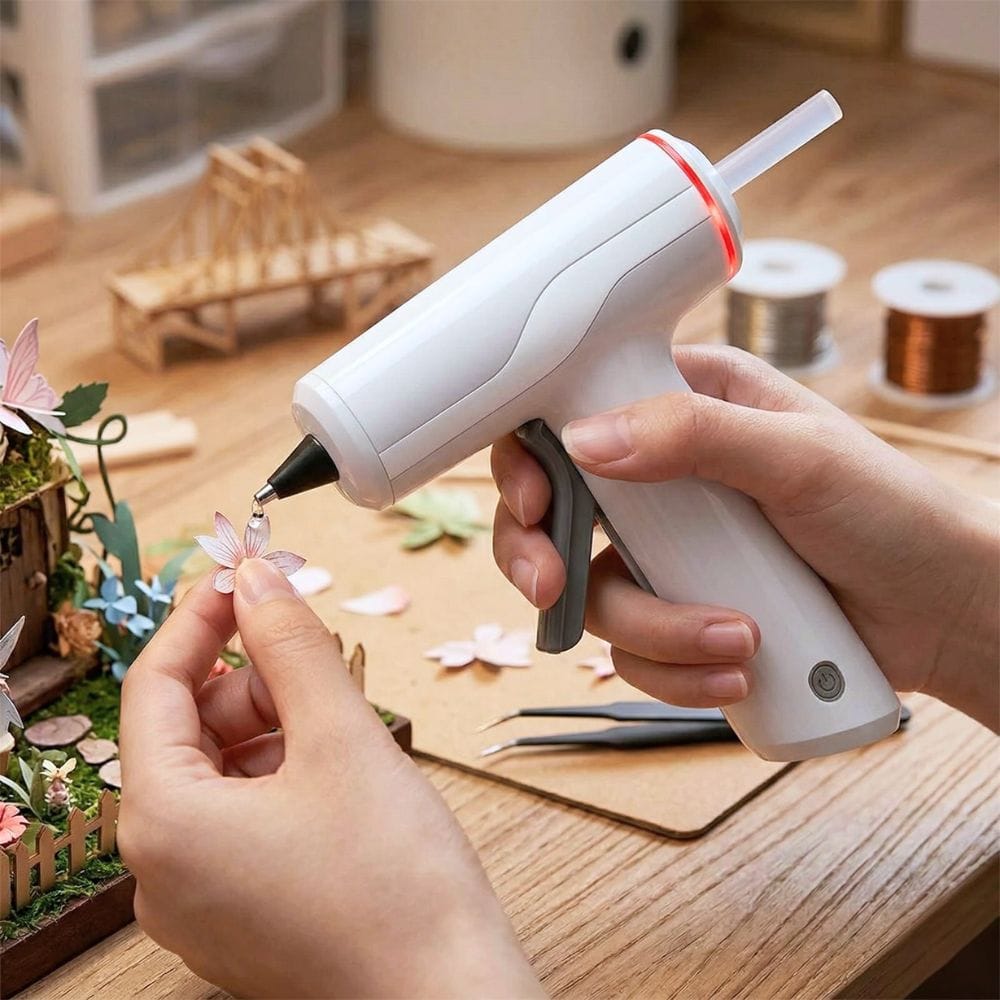 Pistolet à Colle sans Fil – USB Rechargeable, Stand Intégré