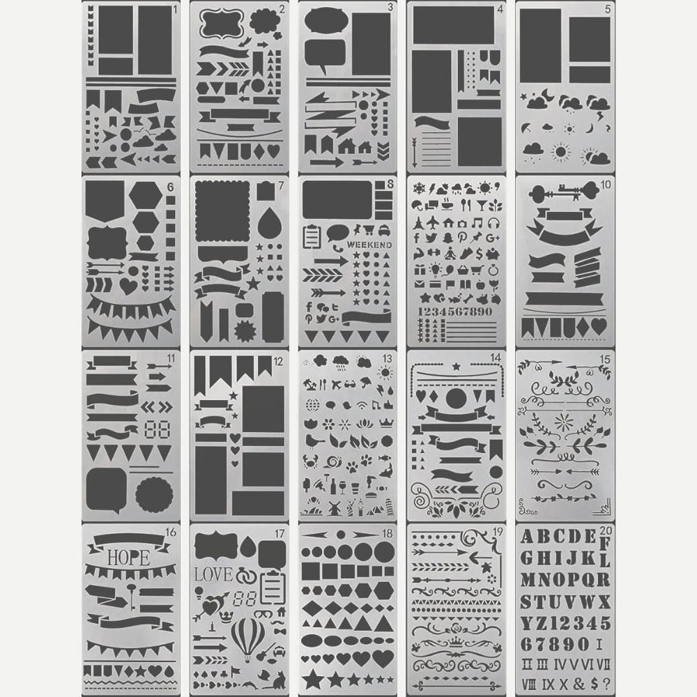 Pochoirs Bullet Journal 20 Pochoirs