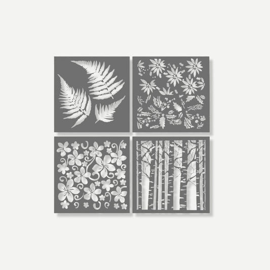 Pochoirs Feuilles 8 Pochoirs