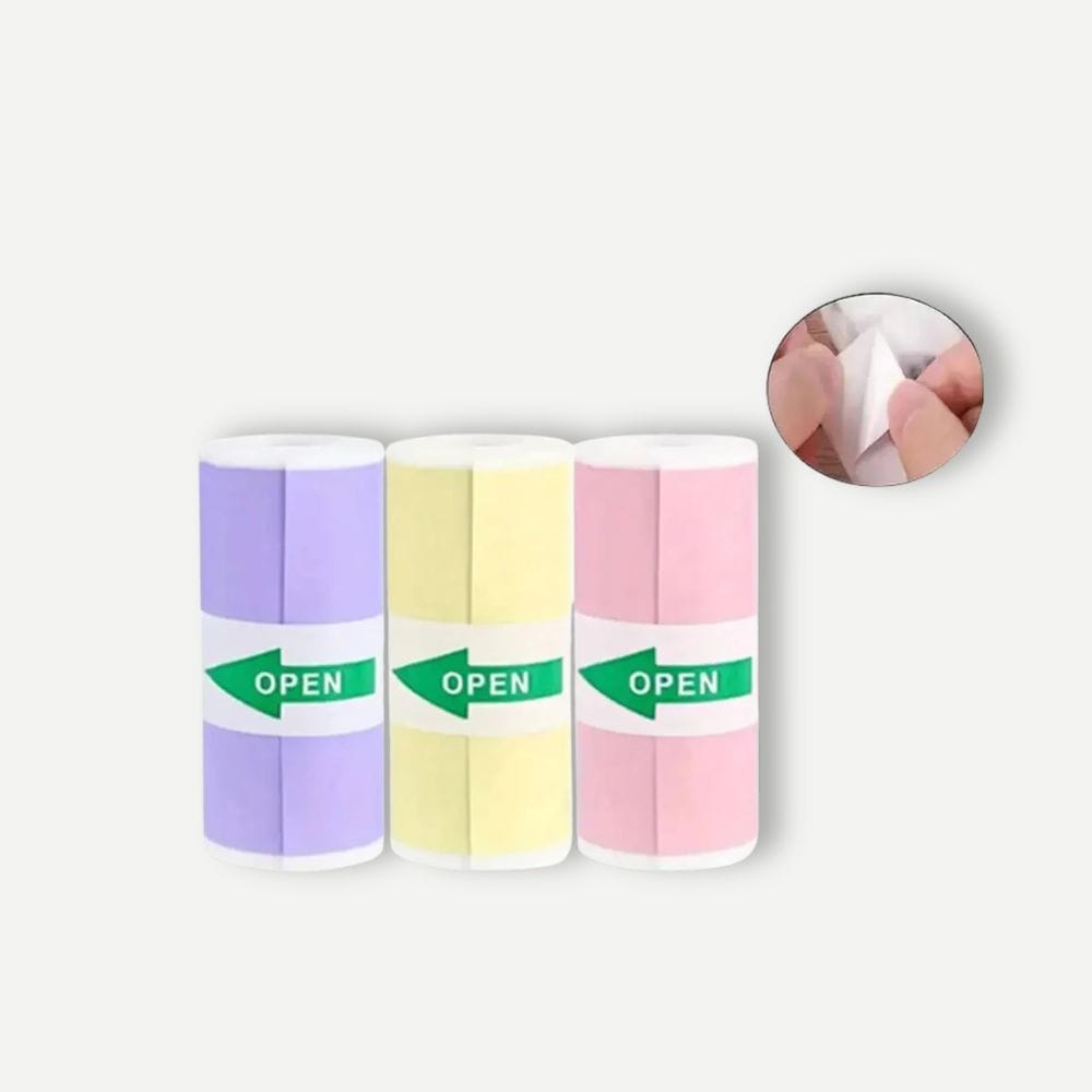 Rouleau Papier pour Imprimante Thermique 3 Rouleaux Couleurs – Adhésifs