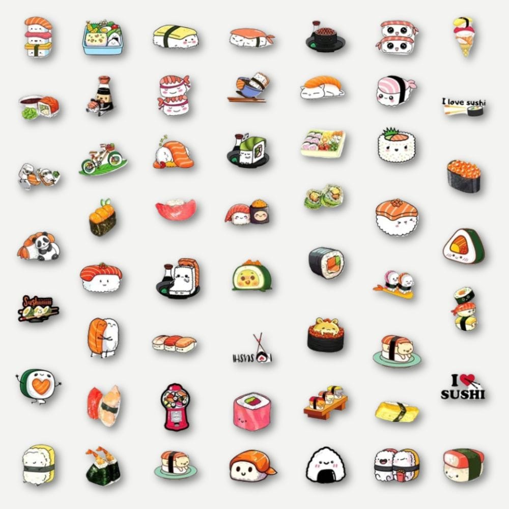 Stickers Sushi 10 Pièces