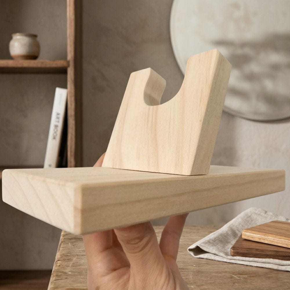 Support Pistolet à Colle en Bois – Stable, 20×8cm, Atelier Créatif